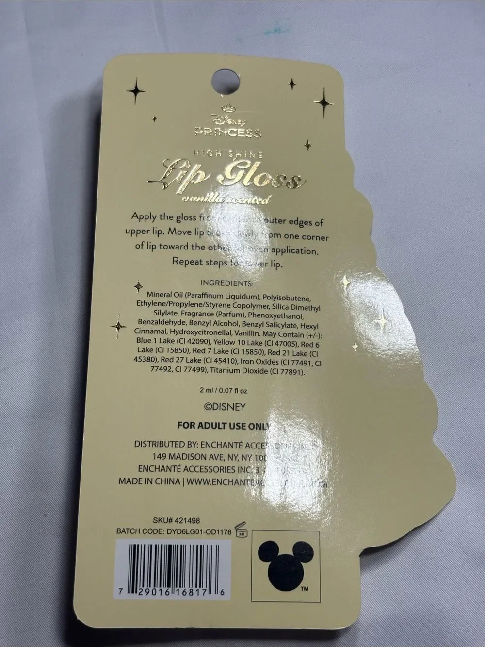 3 New Disney Princess Belle Lip Gloss - Red